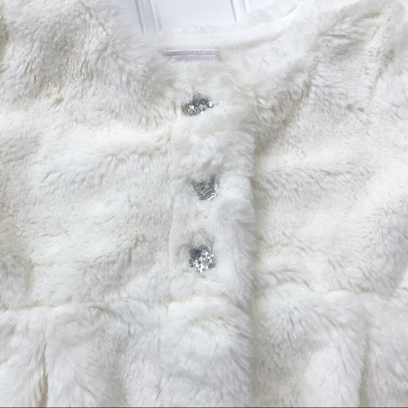 •Gymboree• ivory faux fur coat - Picture 4 of 6
